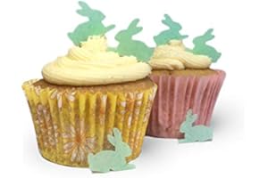 Top That Lot de 100 mini lapins en papier comestible - Parfaits pour les cupcakes de Pâques et les décorations de table