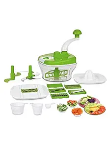 analog kitchenware Manual Food Processor- Veg Chopper, Blender, Atta Maker, Mixing, Juicing, 14 Pieces