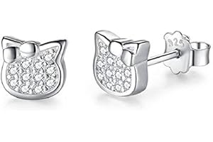 Gold Gala Pendientes pequeños de Plata de ley 925 para Mujeres y Niña