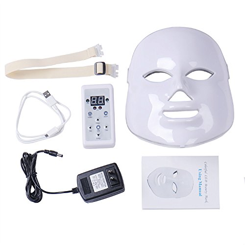 Photon LED Facial Mask Skin Rejuvenation Beauty Therapy 3 Colors Light with UK Plug 110V-220V