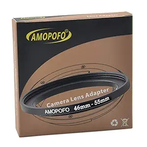 46mm to 55mm Metal Step Up Ring Adapter for Canon,for Nikon,for Sony,for Fuji, Camera Lenses & UV,ND,CPL Camera Filters, CNC Machined Space Aluminum with Matte Black Electroplated Finish,