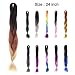 UQ 24" 1PC Two Tone Colors Black Light Grey Ombre Braiding Hair Synthetic Fibers Extension 100g