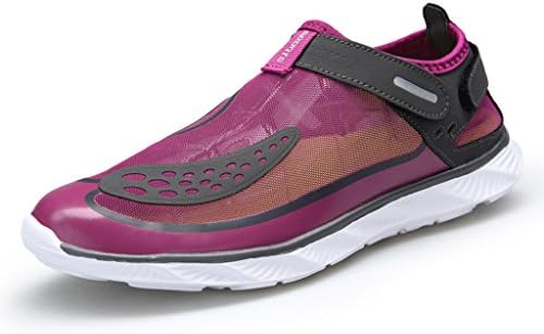 Swimming Shoes Purple Female Summer Velcro Shrink Breathable Mesh Upper Rubber Anti-slip Drainage Sole Anti-collision Toe Cap Fitness Shoes Diving Shoes Snorkeling Shoes Soft Sole Shoes Gym Sneakers Treadmill Shoes ( Size : EU39/UK6.5/CN40 )