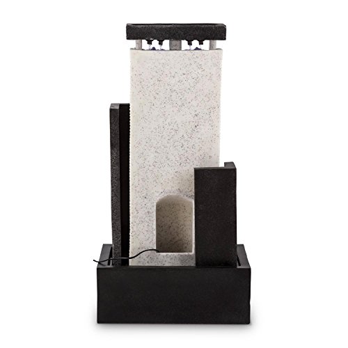 Blumfeldt Danubia Gartenbrunnen Zimmerbrunnen (Springbrunnen, täuschend echte Granit- / Basaltoptik, LED-Beleuchtung, 12 Watt Pumpe) schwarz-weiß - 4