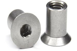 Hülsenmuttern mit Senkkopf und Innensechskant - M8 x 16 - (5 Stück) - rostfreier Edelstahl VA A1 | norm-genau®