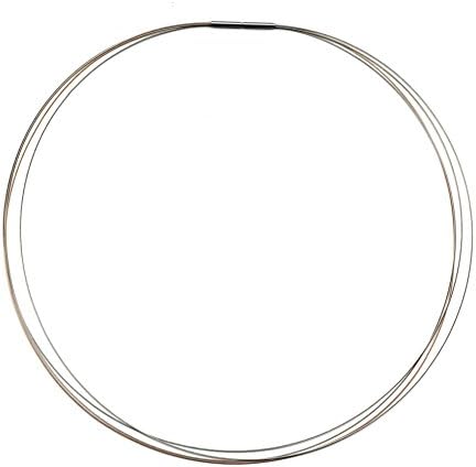 AQT Women's Necklace 09.007, BI-COLOR, 4 strands, 1 x rose gold plated, 3 x Steel color with bayonet clasp, stainless steel, length 38 - 50 cm (50)