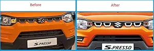 Auto_Smart_Look Car Front Chrome Ring's Type Grill for Maruti S-Presso (Set of 4 Pieces)