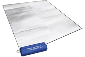 SUNAOMNI Tapis De Sol De Camping en Mousse De Couchage en Aluminium 200 X 150 Cm Tapis Isolant Thermique ImperméAble Pliable Tapis De Tente Double Face Tapis De Sol UltraléGer en Feuille D'Aluminium