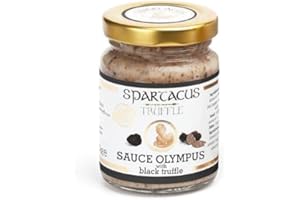 SPARTACUS TRUFFLE SPARTACUS OLYMPUS SAUCE À LA TRUFFE 90g AVEC HUILE DE TOURNESOL CRÈME D'ÉPICES ASSAISONNEMENT GOURMAND PARFAIT POUR PIZZA NOUILLES SALADE DE POMMES DE TERRE VIANDE IDÉE CADEAU VEGAN (TRUFFE NOIRE)