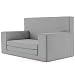 Produktbild 2 in 1 Kindersofa in Silbergrau mit Waschbarem Überzug -Weich & Sicher Ausklapp Spielzeug Sessel Möbel Couch mit Bettfunktion Schlaf Matratze zum Auffalten für Kinder von 1-4