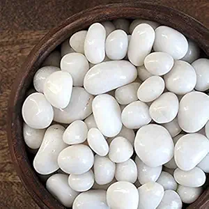 OhhSome [500GM] Polished White Stone Colourful Stone .Stone for Indoor/Outdoor Plants/Aquarium & All Purpose Pack
