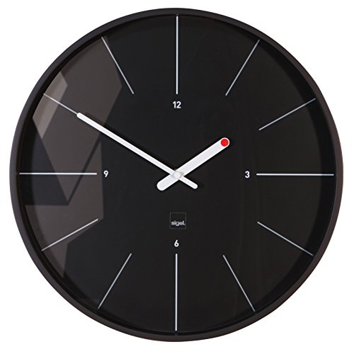 Sigel WU113 moderne, große Design Funk-Wanduhr, Modell ondo, schwarz, Ø 36 cm, reddot design award 2014 Gewinner - 7