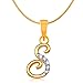 Mahi Initial Letter S Alphabet Gold Plated Unisex Pendant PS1100177G RS.199.00