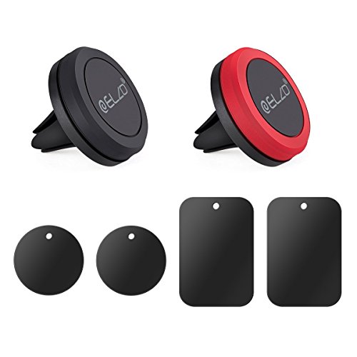 Elzo Soporte Movil Coche 2 unidades Coche Magn  tico Soporte Air Magn  tico Universal Soporte de Smartphone Soporte Magn  tico de Mov  l Soporte de Coche Smartphone para Rejillas del Aire de Coche Soporte Telefono Coche para iPhone 7 6s 6 5s 5 Plus  Samsung Galaxy S6 Note 4 LG G3 y Dispositivo GPS    Negro   Rojo   