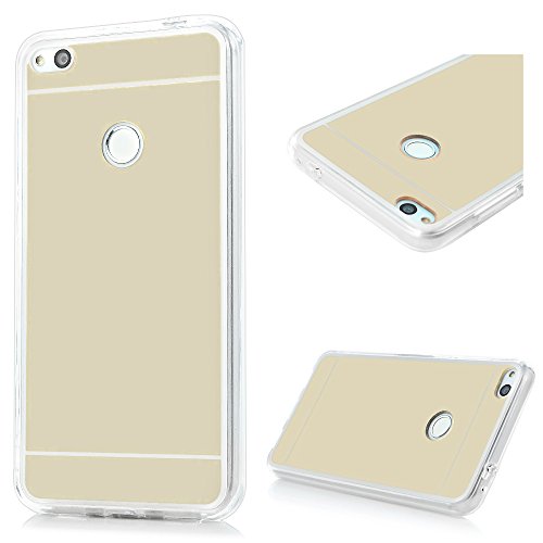 KASOS Fundas Huawei P8 Lite 2017 Carcasa Ultrafina Case con Efecto de Espejo en la Trasera  TPU Borde Blando Acrylic Panel Duro 