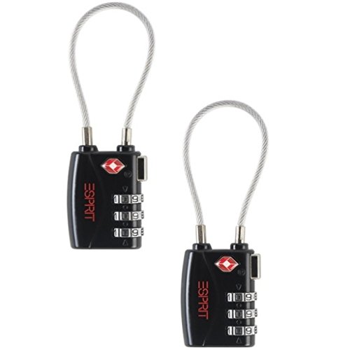 Preisvergleich Produktbild 2 er Set Esprit Kofferschloss Schwarz TSA Schloss