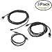 Produktbild FDG Micro USB Ladekabel, 3 Pack (Einzelbett/1,8/SIM2 SM3 W) Micro USB zu USB Nylon geflochten verwicklungsfreies schnellste Laden Daten Kabel mit Metall Stecker für Android, Samsung Galaxy S7/S7 Edge, HTC und more-black