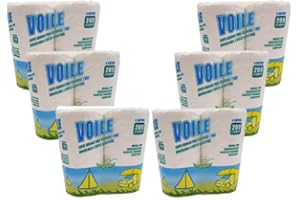 AGC 6 Confezioni Carta igienica WC Eco Voile 4 Rotoli idrosolubile Camper 200 Strappi, ideale per camper, barca e fossa biologica