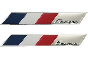 Ppmter Sticker Autocollant De Voiture France, 2 Pcs Drapeau Français 3D Autocollant pour Voiture De Décoration De Autocollants Accessoires Extérieurs