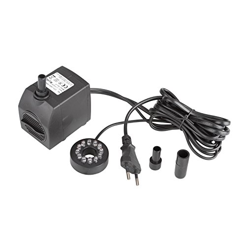 TSSS® 15W Unterwasser Wasserspielpumpe Wasser Pumpen Garten Tauchpumpen Brunnen Gartenteich Springbrunnen Pumpe LED Licht Beleuchtung - 6