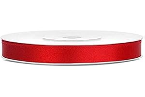 ‎LIBETUI 25 Meter Satinband 6mm Rot Schleifenband Satin Dekoband Rotes Geschenkband Deko Band Hochzeit Geschenkverpackung Weihnachtsgeschenke rote Schleife