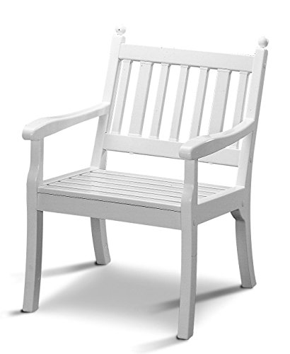 Preisvergleich Produktbild Sitzbank / Gartenbank / Sessel 1er Design: Hohenzollern, Länge 68cm, weiß (hochwertiger Kunststoff, Parkbank Made in Germany)
