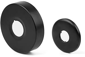 GEBAUM 2 Pezzi Copritubo Termosifone in Acciaio Inossidabile, 20 mm Rosetta Copertura Tubi, Nero Termosifone Copertura, può Essere Utilizzato per Docce, Rubinetti, Radiatori
