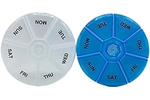 INTE Portapillole Settimanale (Inglese), Contenitore per Pillole con 7 Giorni, Promemoria per Pillole, Organizer per Medicinali, Pill Box Porta Pastiglie (2 PCS - Trasparente)