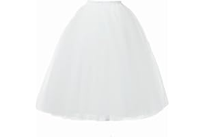 A Liittle Tree -5 Layers Long Ladies Girls Women Ballet Fancy Tutu Skirts Underskirts Petticoat (White)