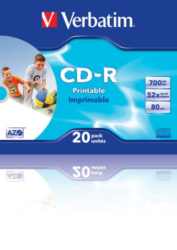 Verbatim CD-R 52x 700MB Printable Surface Slim Case CD-Rohlinge 20er Pack - 3