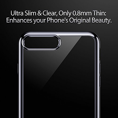 Funda iPhone 8 Plus  7 Plus  ESR Funda Transparente Suave TPU Gel  Ultra Fina   Protecci  n a Bordes y C  mara   Compatible con Carga Inal  mbrica  Enjaca Perfecta para Apple iPhone 7 Plus Nuevo iPhone 8 Plus 5 5  2017 -Negro
