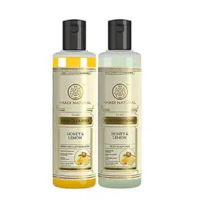 Khadi Natural Honey & Lemon Hair Cleanser and Hair Conditioner (Combo) (210ml Each)