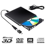 Externe Graveur Blu Ray 3D Lecteur CD DVD USB 3.0, Ultra Slim de Portable DVD CD-RW pour Mac OS, Linux, PC Windows XP/Vista / 7/8/10
