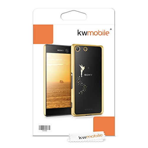 kwmobile Elegante y ligera funda Crystal Case Dise  o Hada para Sony Xperia M5 en oro transparente