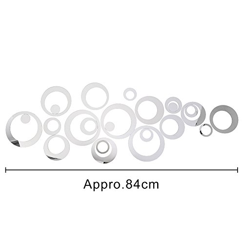 ZGY Silber Ring im 3D Style Wandtattoo Wandaufkleber Wandsticker Wandbilder für Schlafzimmer und Wohnzimmer - 3