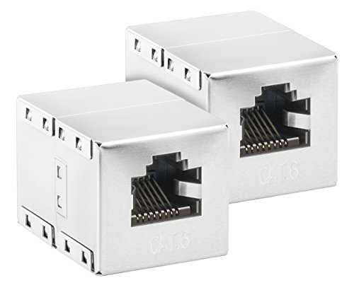 2x mumbi CAT.6 Ethernet Modular Kupplung / RJ45 Netzwerkkabel Buchse / Adapter für CAT6 Kabel