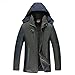 Produktbild Beginfu Männer Wasserdichte Winddichte Outdoor Sports Warme Winter Dicke Jacke Mantel Militär Hoodie Outdoor Wandern Camping Warm Innenfutter Winddicht Wasserdicht Mantel Jacken Skijacke