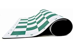 CHESS AND GAMES SHOP MUBA Échiquier standard en vinyle enroulable – Échiquier professionnel pour club et tournoi (carré de 5,7 cm, caoutchouc vert)