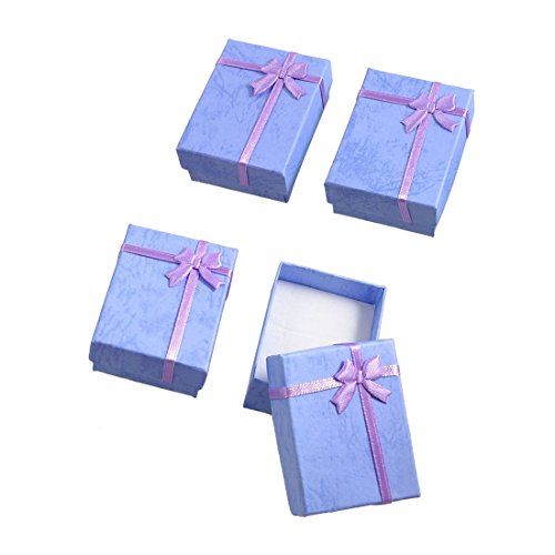 Schmuck box - SODIAL(R) Geschenkkaestchen, rechteckig, mit Schleifen, lavendelfarben, 4 Stueck