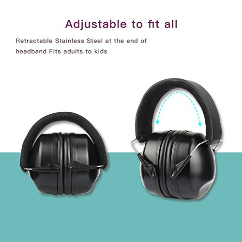 Gehörschutz Kapselgehörschutz, CrazyFire Sicherheit Ohrenschützer, Gehörschutz für Kinder und Erwachsene, Kopfbügel Sicherheit ohrenschützer Safety EAR Muffs mit Weichschaum(mit Pairs Earplugs Zusatz) - 4