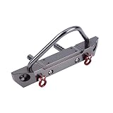 3.RED Grilletes Incluyendo. Ningbao SCX10 CNC Delantero Parachoques Trasero Barra Barra con portacarretes de Llantas de Repuesto para camión RC Rock Crawler SCX10 II Jeep Wrangler