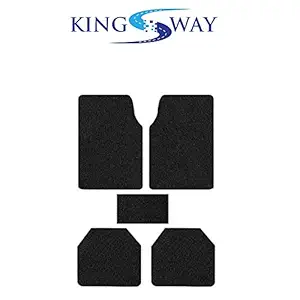 Kingsway Noodle/Grass Car Floor Mats for Ford Old Endeavour (Black Color, Set of 5)