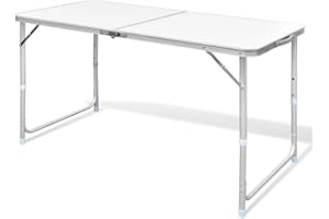 vidaXL Mesita Plegable Picnic Portátil 120x60 cm Mesa Camping Jardín Aluminio