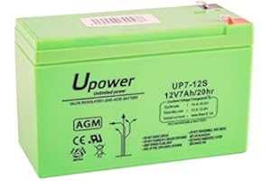 U-Power Batterie Plomb AGM 12V 7Ah F1 4,8mm