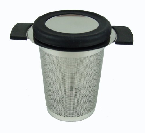 Teesieb, Edelstahl, 0,5 mm Mikrofilter, für eine Tasse, Pink / Grün / Schwarz schwarz - 2