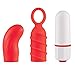 Produktbild Dream Toys Neon Traveller Vibrator - Set mit 10 Funtionen, 3 teilig Länge circa 5,0 cm, Durchmesser circa 2,5 cm, rot