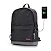 Produktbild Klassischer Rucksack mit USB Anschluss 17 Zoll Laptop Notebooktasche Daypack Schultasche für Uni Arbeit Schwarz von Chocoman