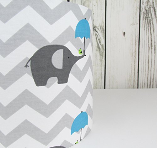 Elephant Chevrons Lampshade with Blue Umbrella