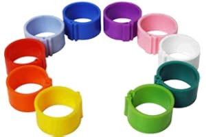 Dragon Poultry 10 x 12 mm Clip On Leg Rings for Chickens, Ducks, Hens, Poultry, Bantams (Mixed)