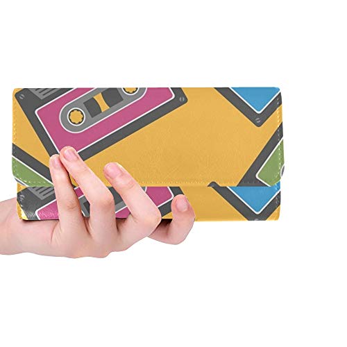 Preisvergleich Produktbild Einzigartige Audiobandfrauen-Trifoldmappe Lange Geldbeutel-Kreditkarteninhaber-Fall-H...